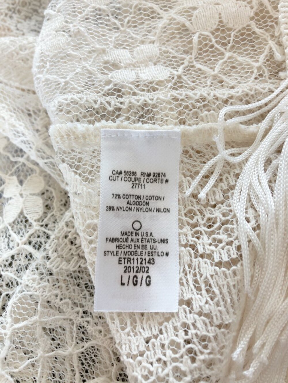 Ella Moss lace fringe top cream large - Picture 13 of 13